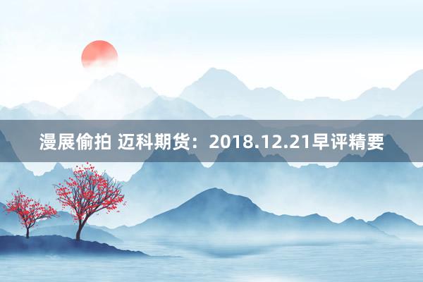 漫展偷拍 迈科期货：2018.12.21早评精要