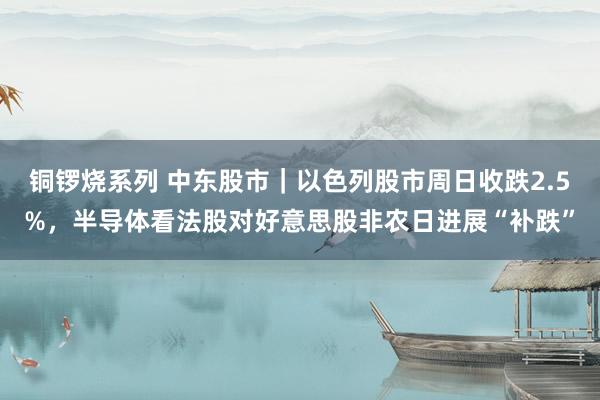 铜锣烧系列 中东股市｜以色列股市周日收跌2.5%，半导体看法股对好意思股非农日进展“补跌”