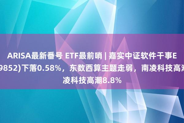 ARISA最新番号 ETF最前哨 | 嘉实中证软件干事ETF(159852)下落0.58%，东数西算主题走弱，南凌科技高潮8.8%