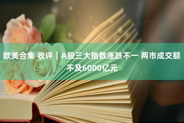 欧美合集 收评｜A股三大指数涨跌不一 两市成交额不及6000亿元