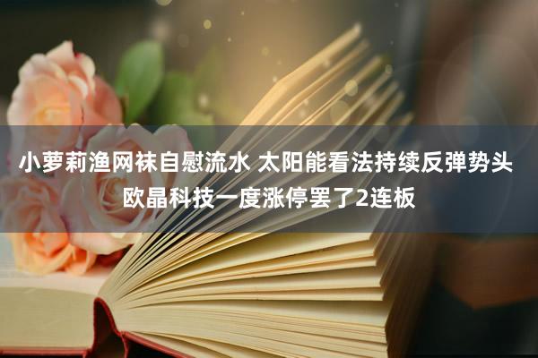 小萝莉渔网袜自慰流水 太阳能看法持续反弹势头 欧晶科技一度涨停罢了2连板