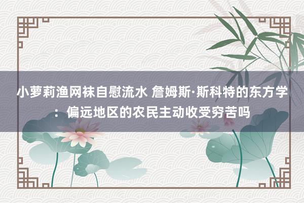 小萝莉渔网袜自慰流水 詹姆斯·斯科特的东方学：偏远地区的农民主动收受穷苦吗