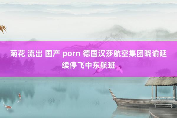 菊花 流出 国产 porn 德国汉莎航空集团晓谕延续停飞中东航班