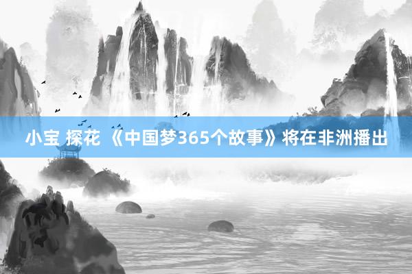 小宝 探花 《中国梦365个故事》将在非洲播出