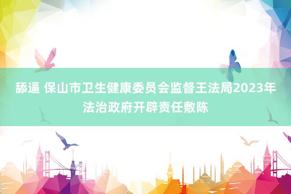 舔逼 保山市卫生健康委员会监督王法局2023年法治政府开辟责任敷陈